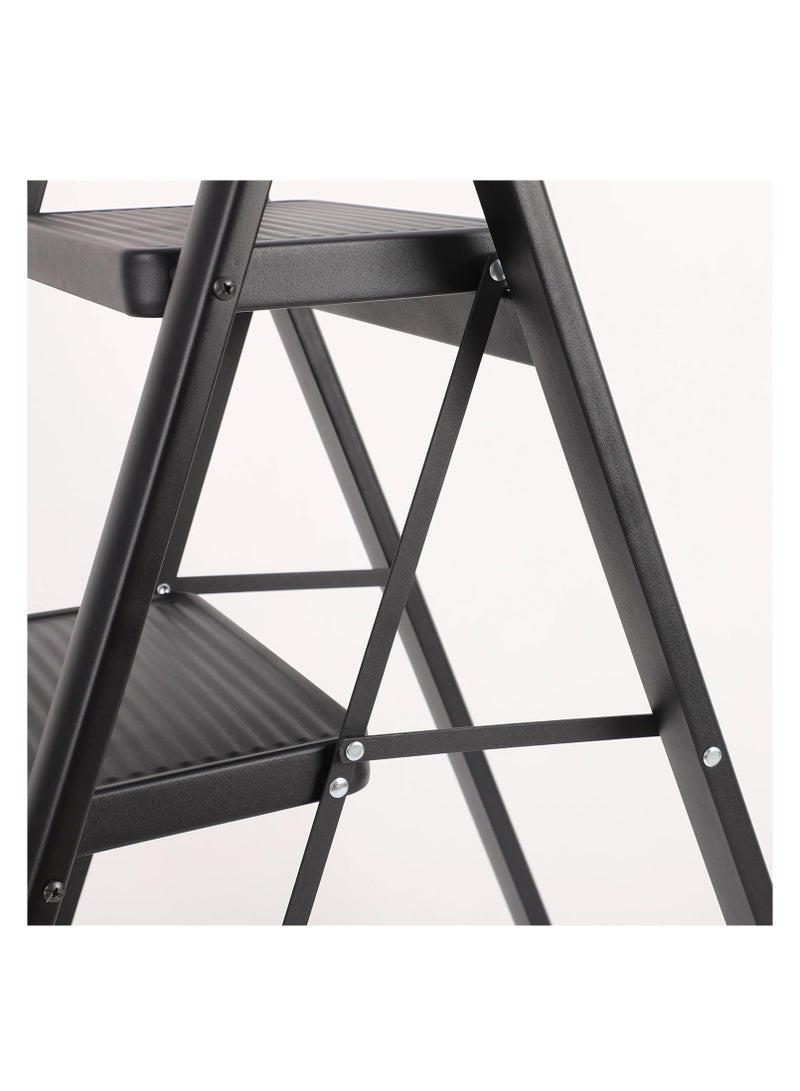 ROBUSTLINE Robustline Home Purpose Ladder - 2 Steps Foldable Step Ladder with Rubber Handgrip and Non-Slip Treads, 150 kgs Weight Capacity- White  - Image 2