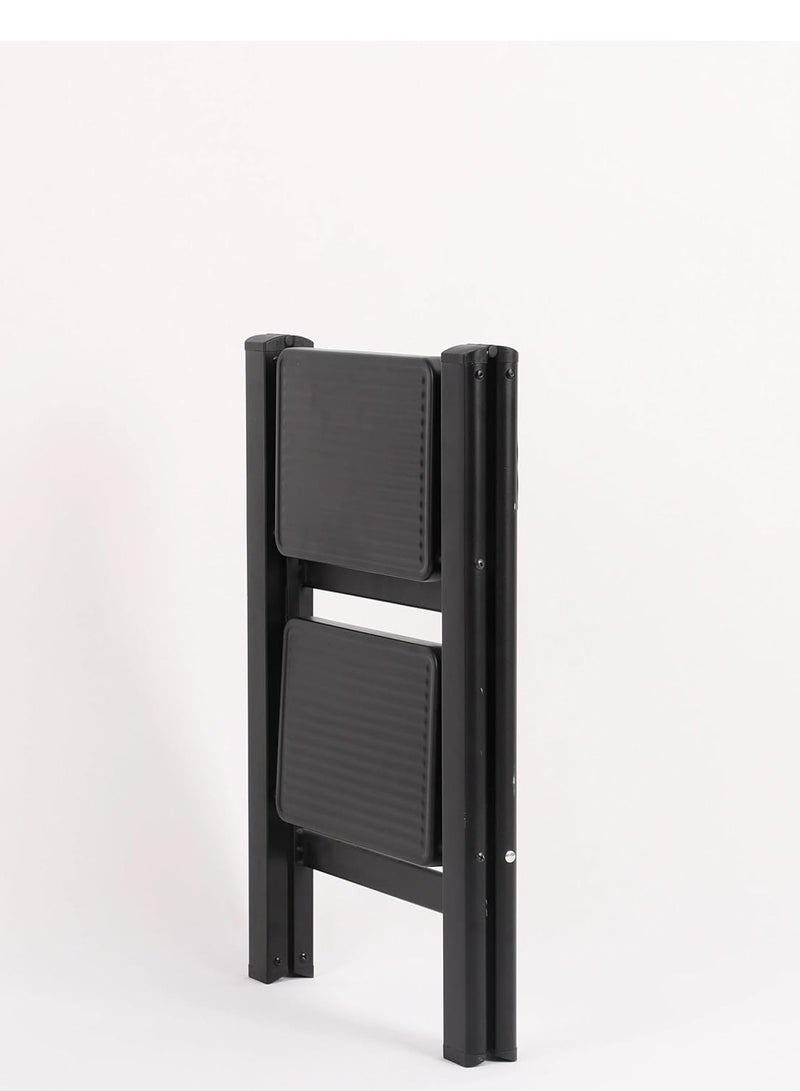 ROBUSTLINE Robustline Home Purpose Ladder - 2 Steps Foldable Step Ladder with Rubber Handgrip and Non-Slip Treads, 150 kgs Weight Capacity- White  - Image 4