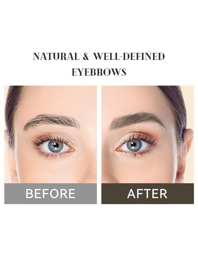 Music Flower Double Ended Eyebrow Pencil, Waterproof Natural Brow Enhancing Pen, Long lasting Eye Makeup, Pack of 1, Khaki Brown - Image 4