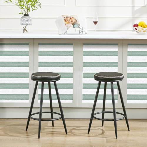 Biyoee Green Stripe Peel and Stick Wallpaper 15.7" x 118" Green and White Self-Adhesive Wallpaper Removable Waterproof Contact Paper for Cabinets,Bedroom,Nursery,Accent Wall - Image 2