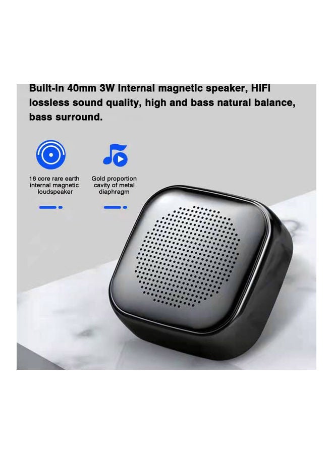 NIBEMINENT Mini Portable Wireless Bluetooth Speaker V9474B-V Black - Image 3