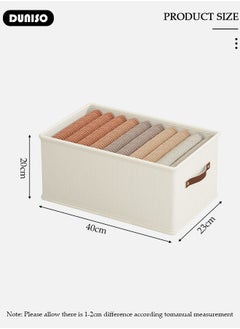 DUNISO 3 Pieces Foldable Closet Storage Organizer, Washable Closet Storage Boxes with Carrying Handles, Stackable Wardrobe Clothes Organizer, Closet Storage Basket, Cube Storage Bin for Clothes Wardrobe Home Bedroom Office  - Image 4