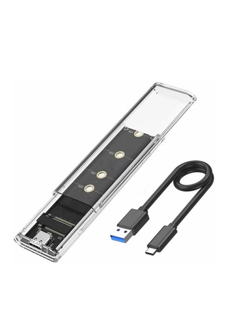 علبة M.2 SSD NVMe إلى USB-C 3.1 الجيل الثاني - علبة خارجية شفافة بدون أدوات مع أضواء LED RGB لمحركات M.2 بمقاسات 2230 2240 2280 - نقل بيانات 10 جيجابت/ثانية