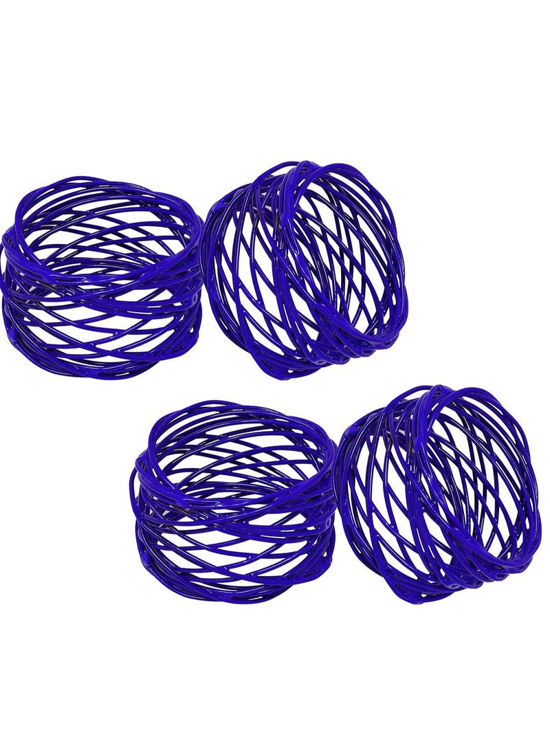 Accessorize Kingdom Handmade Twisted Wire Mesh Napkin Rings Holders Decor Dinner Party Wedding(Blue 4pcs)  - Image 5