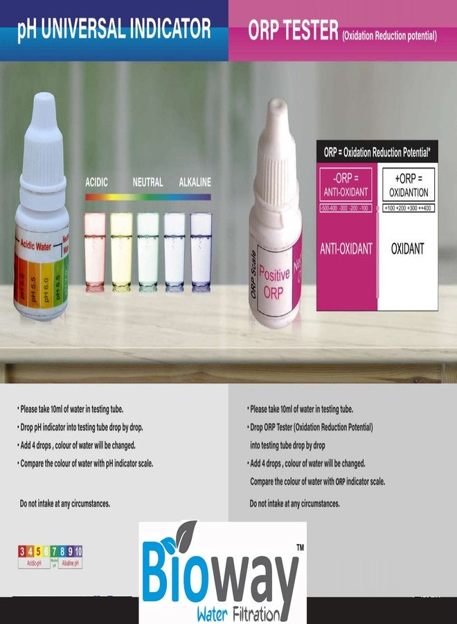 BIOWAY PH & ORP TESTING SOLUTION KIT LIQUID DROPS FOR TESTING RO/ANY WATER BY SELF - Image 2