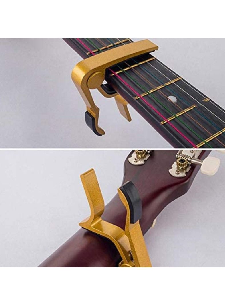 Rubik Guitar Capo Rubik Aluminum Alloy Guitar Capo Clamp for 6-String Acoustic Classic and Electric Guitar (Gold)  - Image 4