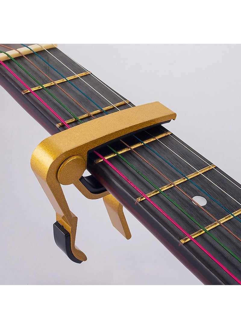 Rubik Guitar Capo Rubik Aluminum Alloy Guitar Capo Clamp for 6-String Acoustic Classic and Electric Guitar (Gold)  - Image 1