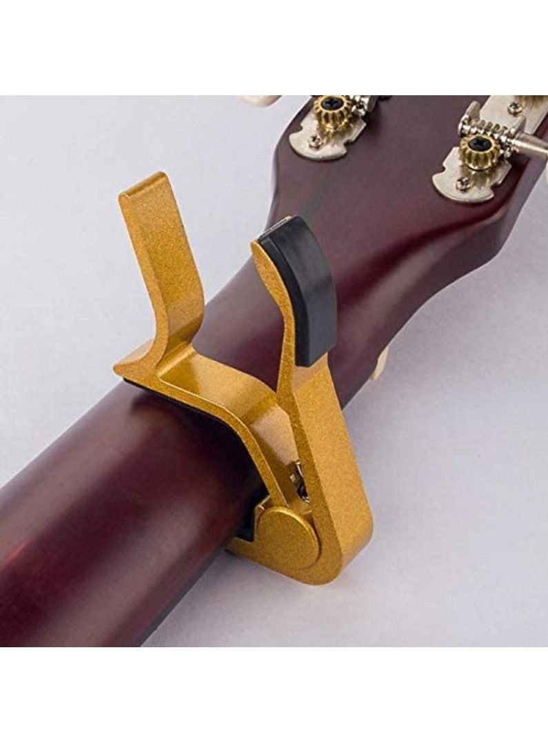 Rubik Guitar Capo Rubik Aluminum Alloy Guitar Capo Clamp for 6-String Acoustic Classic and Electric Guitar (Gold)  - Image 3