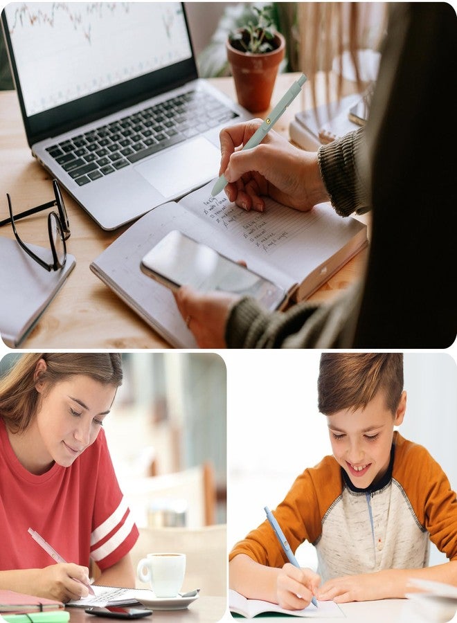 FIOVER أقلام جل من فيوفر - 6 أقلام كتابة ناعمة برأس دقيق 0.5 مم، حبر جل أسود، لوازم تدوين الملاحظات، هدايا أنيقة وجذابة للمكتب والمدرسة للنساء (6 قطع ذهبية اللون). - Image 5