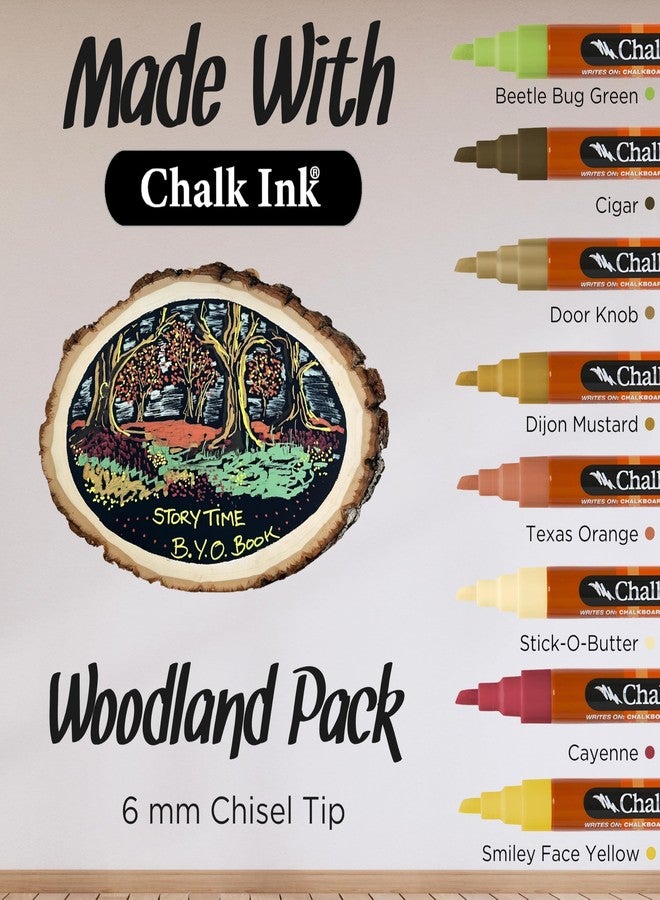 Chalk Ink Chisel Tip Wet Wipe Chalk Markers (Woodland, 6mm, 8 Pack) - Image 5