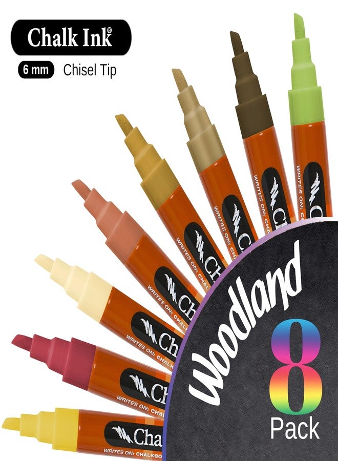 Chalk Ink Chisel Tip Wet Wipe Chalk Markers (Woodland, 6mm, 8 Pack) - Image 2