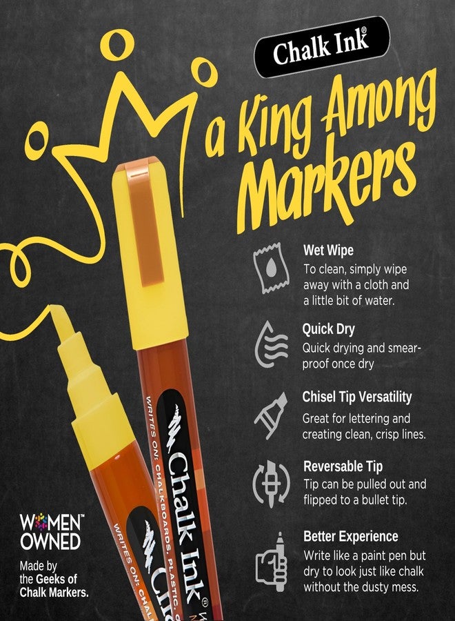 Chalk Ink Chisel Tip Wet Wipe Chalk Markers (Woodland, 6mm, 8 Pack) - Image 3