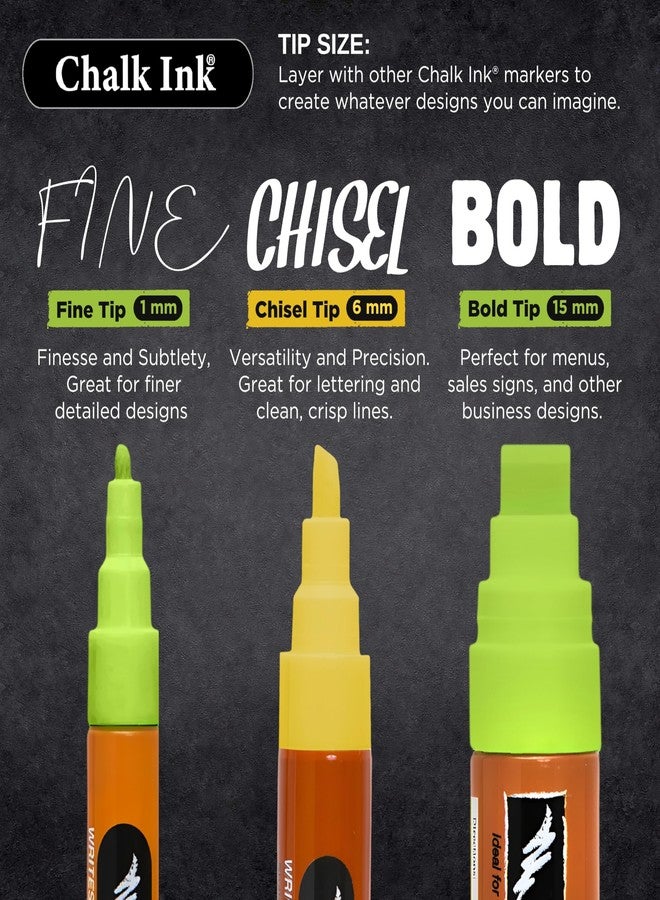 Chalk Ink Chisel Tip Wet Wipe Chalk Markers (Woodland, 6mm, 8 Pack) - Image 4