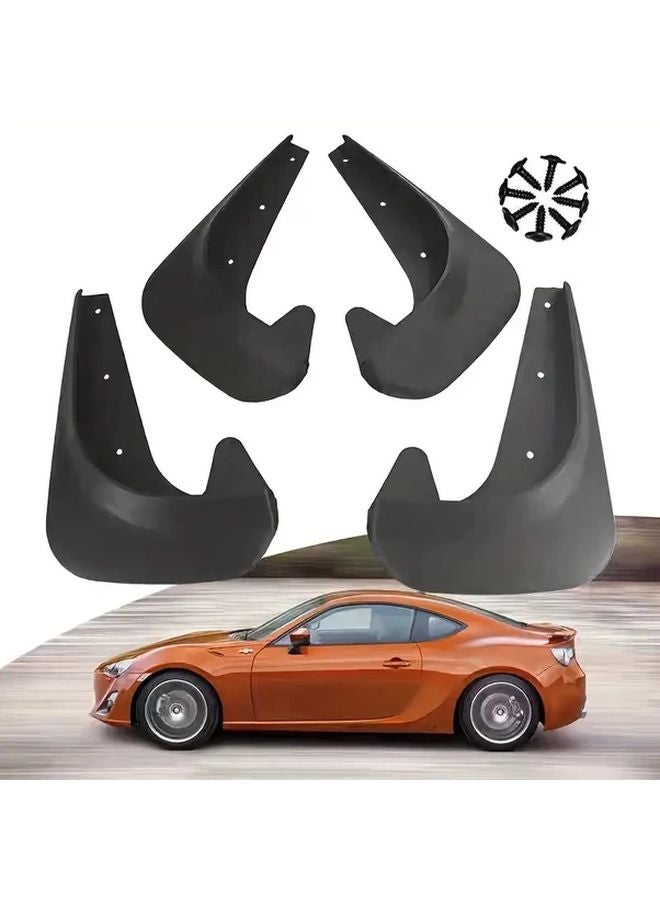 4Pcs Black Universal Mudguard High Strength Plastic Adjustable Fit All Vehicles - Image 1