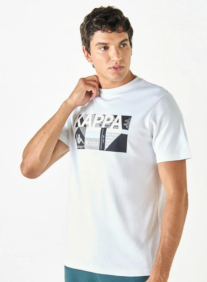 Kappa Logo Print Crew Neck T-shirt with Short Sleeves