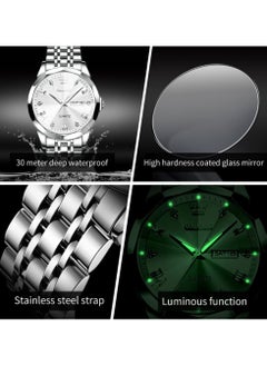 OLEVS OLEVS His and Her Couple Watches Business Men Women Couple Set Pair Watch Matching Romantic Quartz Watch Stainless Steel Waterproof Date Men's Watches Women Watches Wrist Watch  - Image 5
