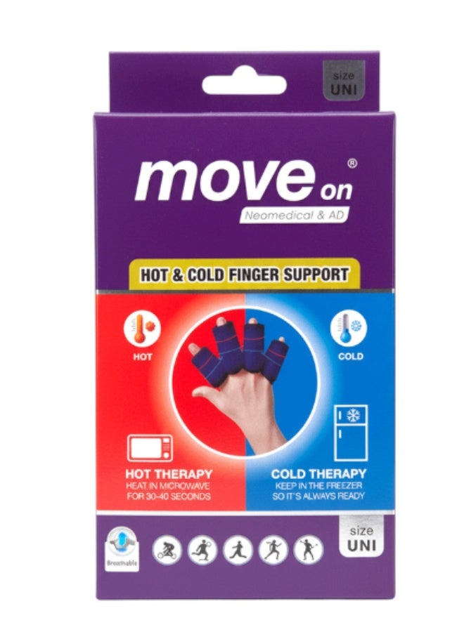 Move On Hot & Cold Finger Support Reusable Gel Finger Therapy Wrap for Sports Injury, Swelling & Joint Pain - Image 4