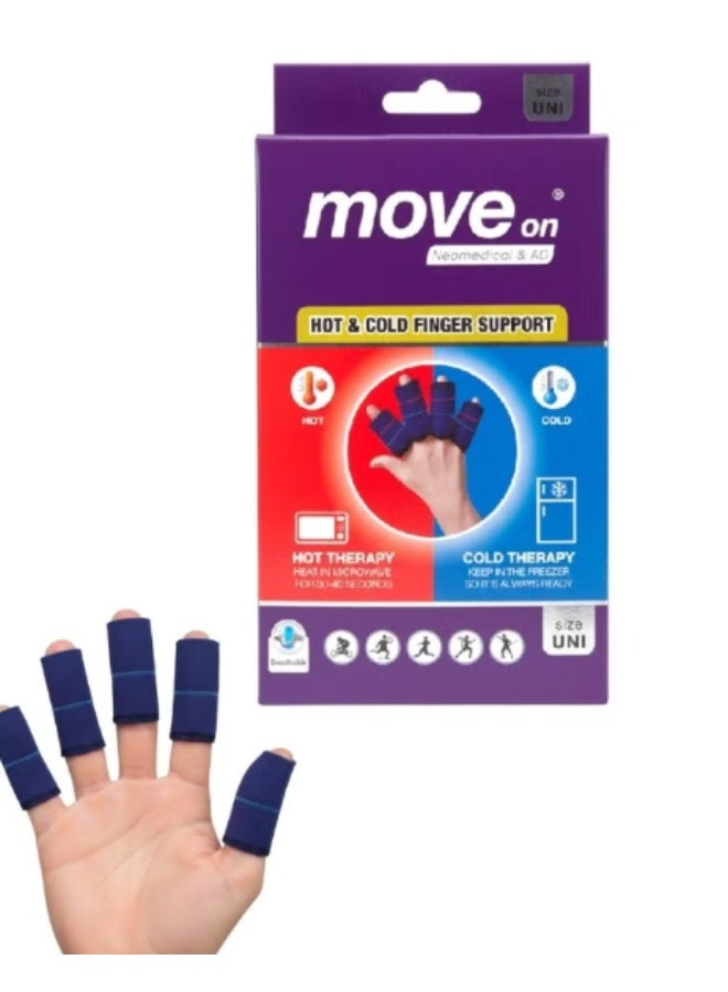 Move On Hot & Cold Finger Support Reusable Gel Finger Therapy Wrap for Sports Injury, Swelling & Joint Pain - Image 3