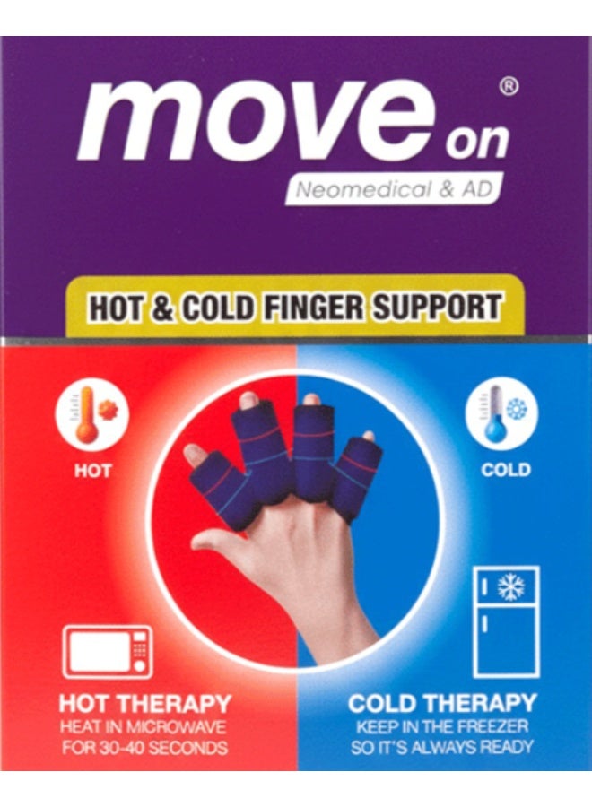 Move On Hot & Cold Finger Support Reusable Gel Finger Therapy Wrap for Sports Injury, Swelling & Joint Pain - Image 1