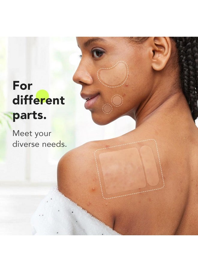 LitBear LitBear Large Pimple Patches (7 Sizes 112 Patches), Big Acne Patches, XL Hydrocolloid Bandages for Full Face, Forehead, Chin, Nose, Body, Back, Neck & Chest, Oval, Moon, Square hydrocolloid Patch  - Image 3