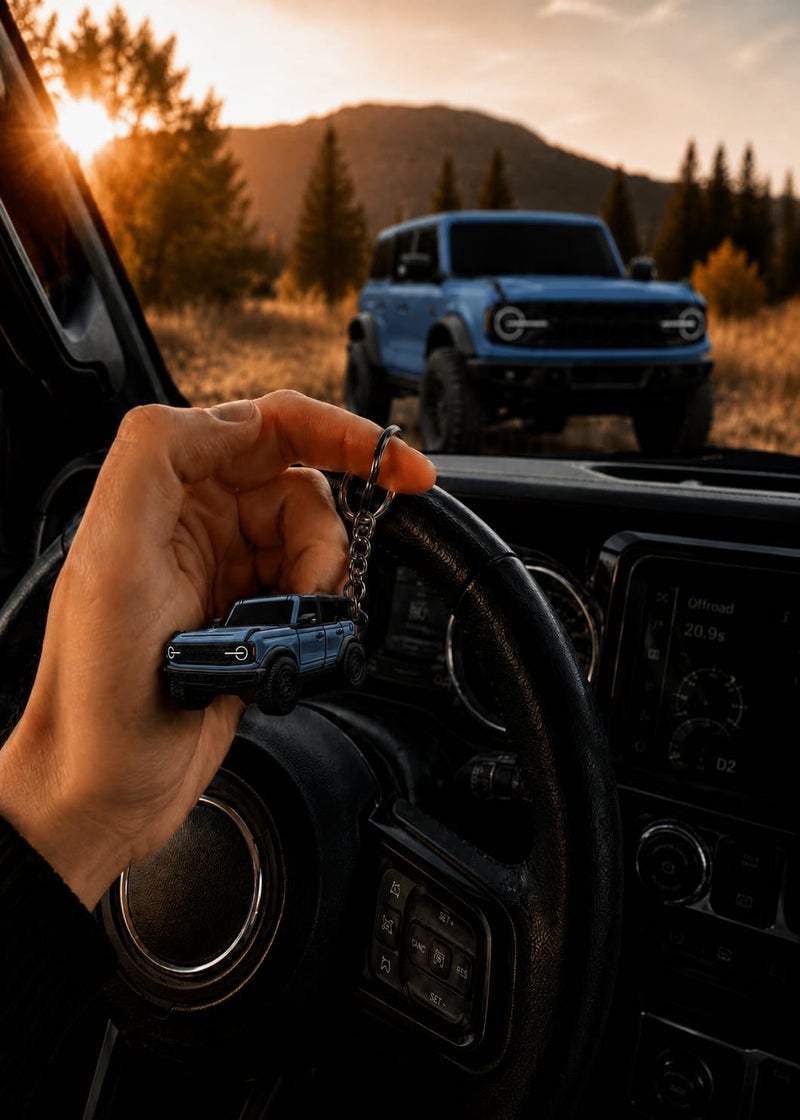 FOUR WHEEL BEAST Bronco Keychain Accessories 4 door key chain Fob Cover Cool Mods compatible with Ford Bronco 2021 2022 2023 - Image 5