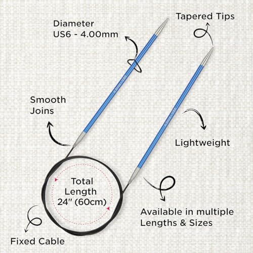 KnitPro Zing Fixed Circular Needles 24" (60cm) | US Size 6 (4mm) - Image 3