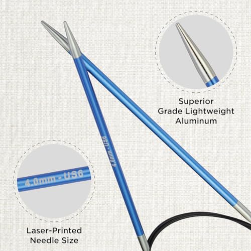 KnitPro Zing Fixed Circular Needles 24" (60cm) | US Size 6 (4mm) - Image 2