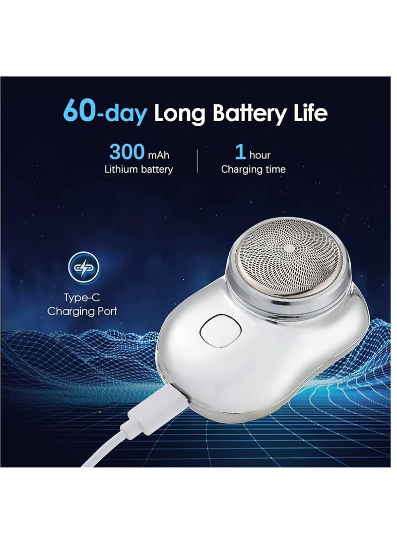 ELTRAZONE Pocket-sized Electric Shaver: Effortless Grooming on the Go with Mini USB Rechargeable Shaver for Men in Blue - Image 3