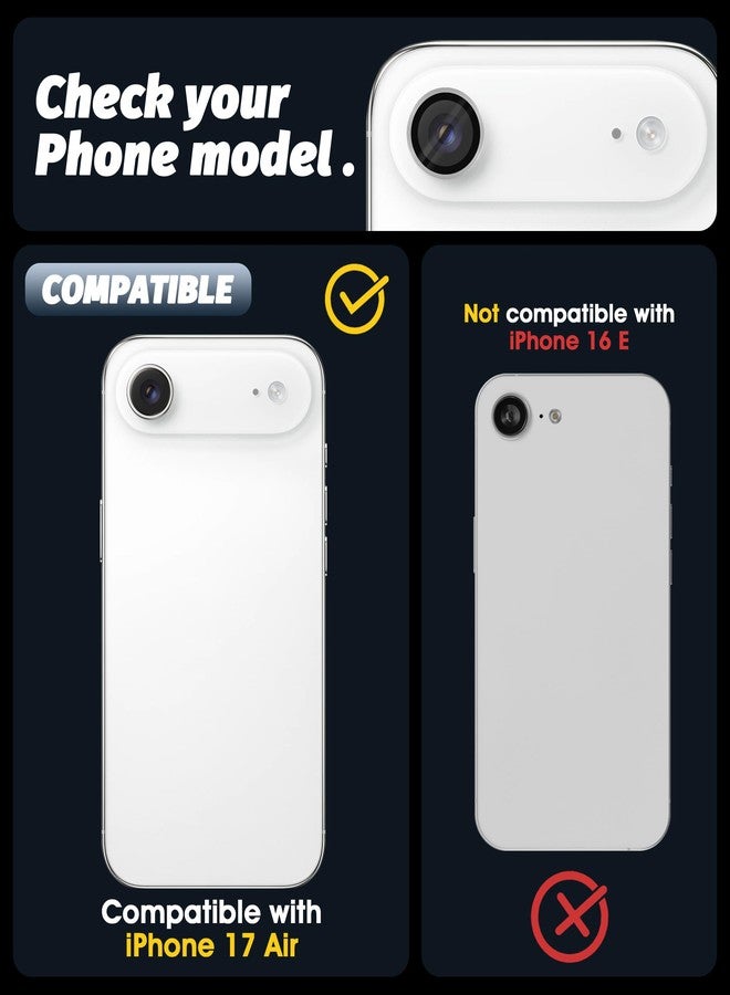 Orzero (3 Pack) Camera Lens Protector Compatible for iPhone Air 2025 / iPhone 17 Air, Protector de Cámera Individual 3D Alloy Metal Ring Glass Cover CD Pattern Case Friendly - Sliver - Image 2