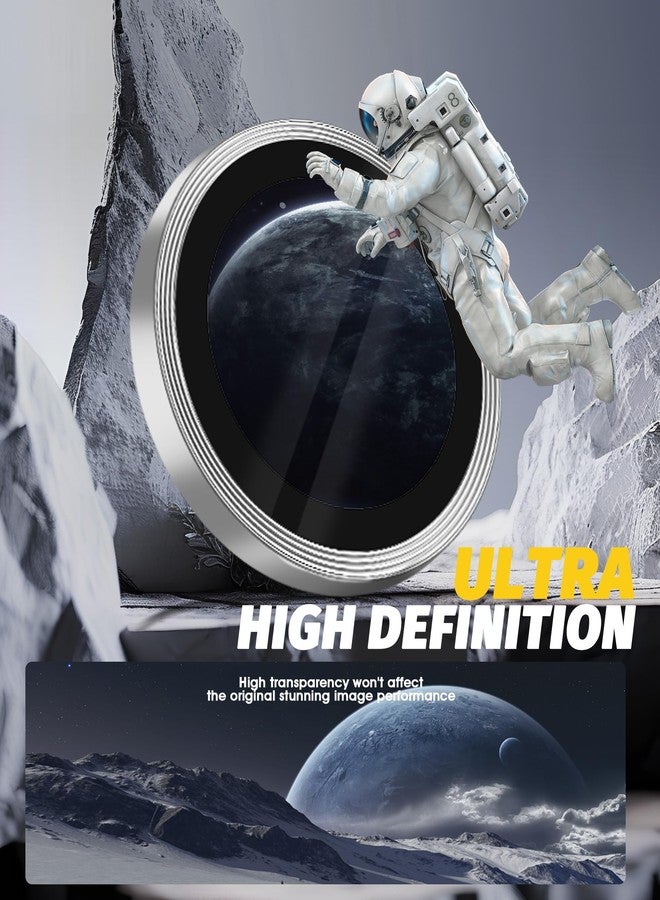 Orzero (3 Pack) Camera Lens Protector Compatible for iPhone Air 2025 / iPhone 17 Air, Protector de Cámera Individual 3D Alloy Metal Ring Glass Cover CD Pattern Case Friendly - Sliver - Image 5