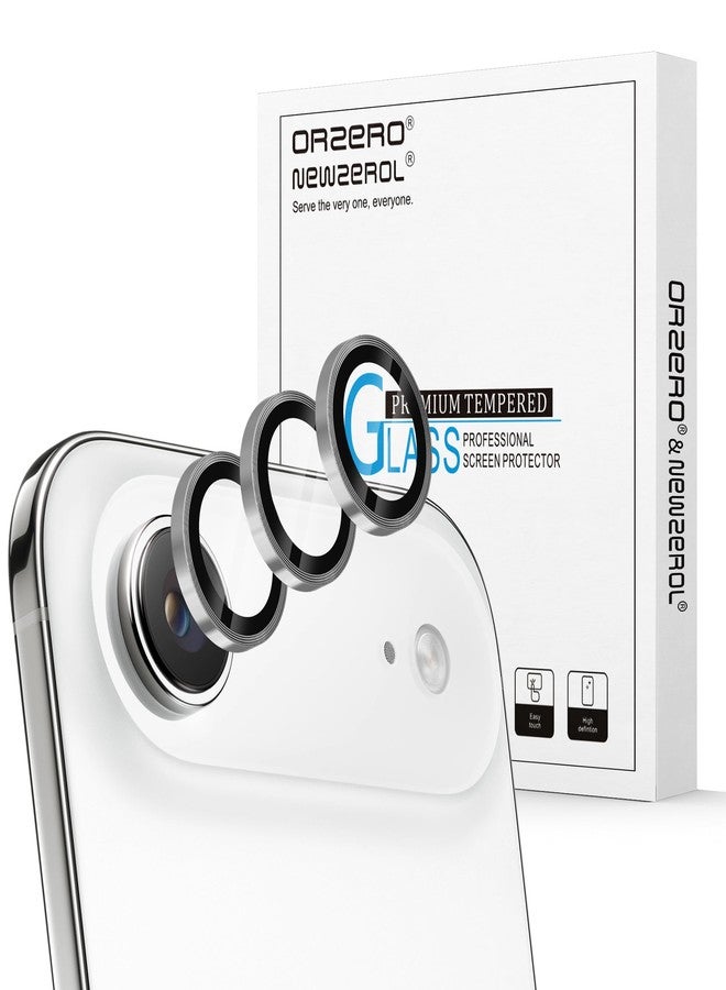 Orzero (3 Pack) Camera Lens Protector Compatible for iPhone Air 2025 / iPhone 17 Air, Protector de Cámera Individual 3D Alloy Metal Ring Glass Cover CD Pattern Case Friendly - Sliver - Image 1