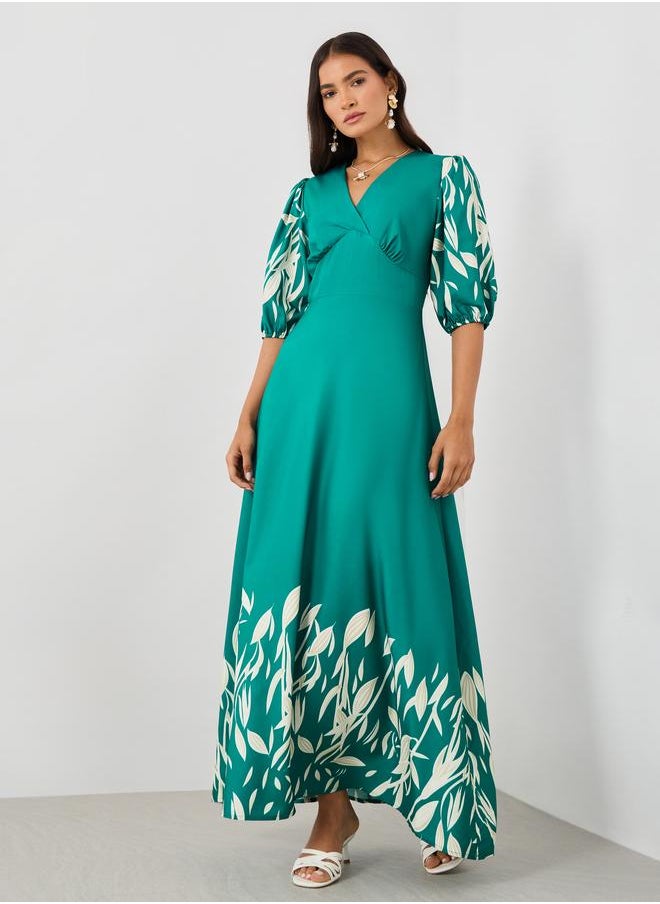 Styli Floral Emerald Dress  - Image 1