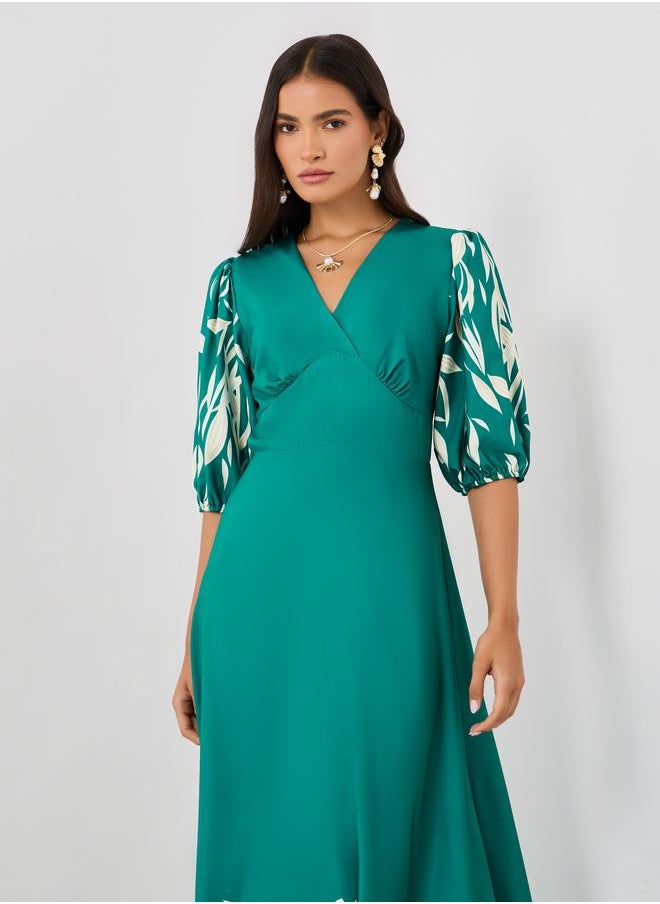 Styli Floral Emerald Dress  - Image 3