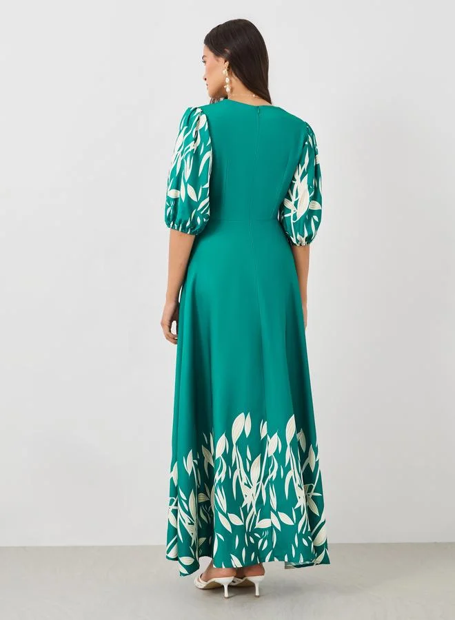 Styli Floral Emerald Dress
