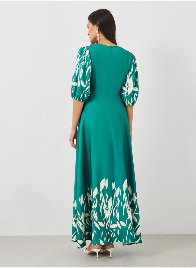 Styli Floral Emerald Dress  - Image 5