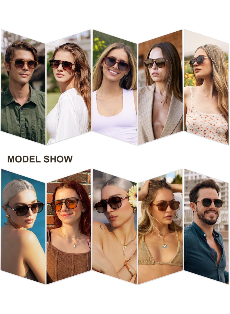 Nicor Retro Aviator Sunglasses for Women Men,100% UV Protection & Anti-Glare HD Vision - Lightweight Clear Frame Eyewear for Driving, Fishing & Cycling - Image 5