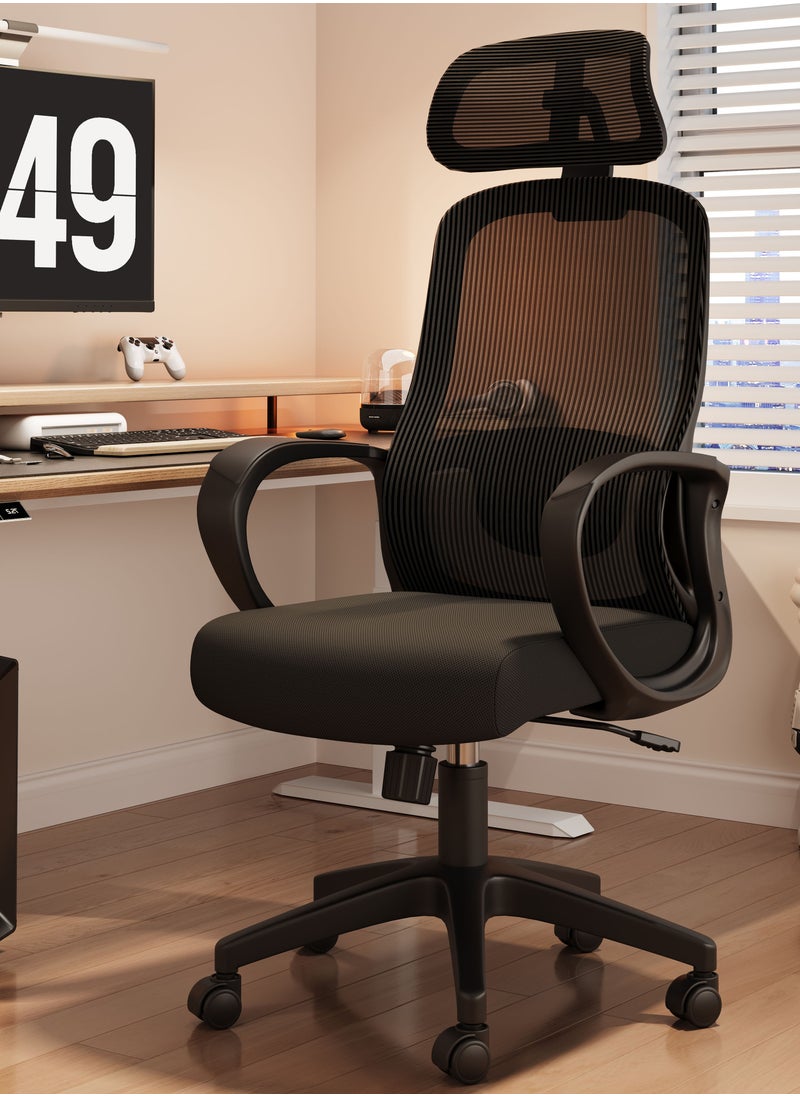 WAMIT Gaming Chair Ergonomic Office Chair with Adjustable Lumbar Support and Headrest,High Back Office Chair for Long Hours, Black  - Image 1