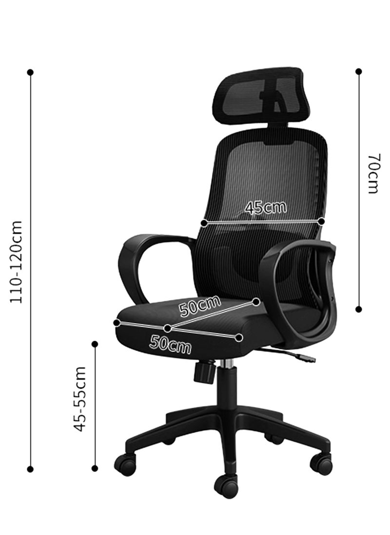 WAMIT Gaming Chair Ergonomic Office Chair with Adjustable Lumbar Support and Headrest,High Back Office Chair for Long Hours, Black  - Image 2