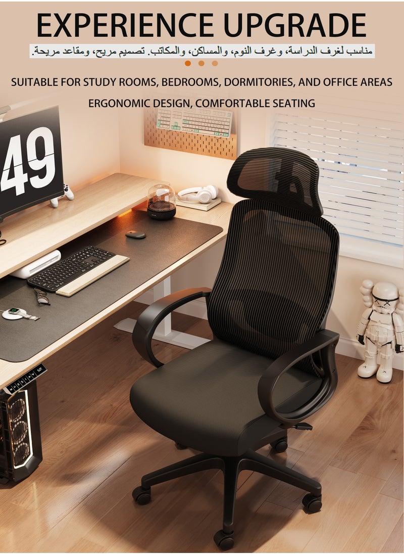 WAMIT Gaming Chair Ergonomic Office Chair with Adjustable Lumbar Support and Headrest,High Back Office Chair for Long Hours, Black  - Image 3