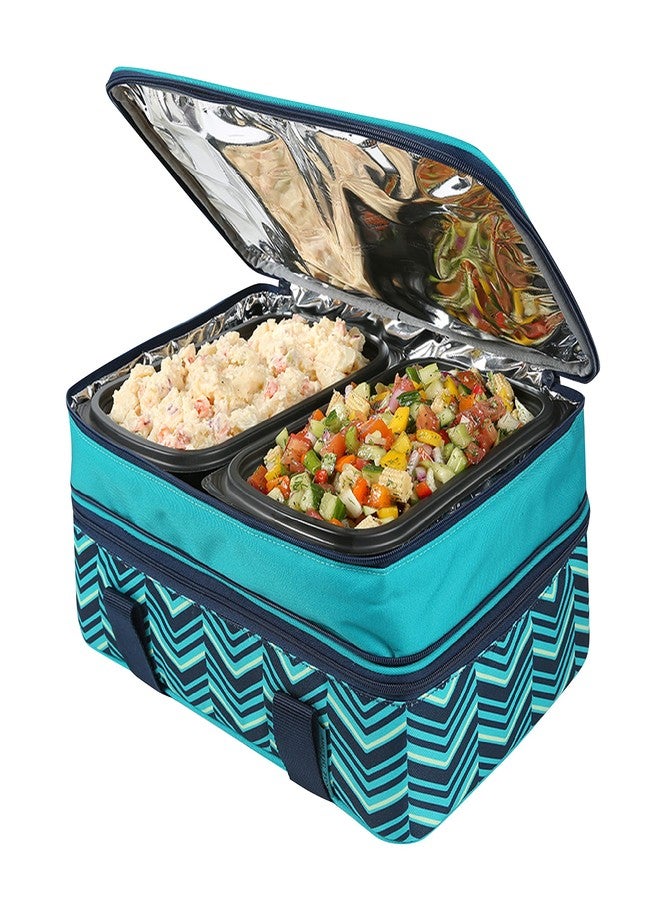 Arctic Zone Expandable Thermal Insulated Food Carrier, Large, Teal, Fabric - Image 3