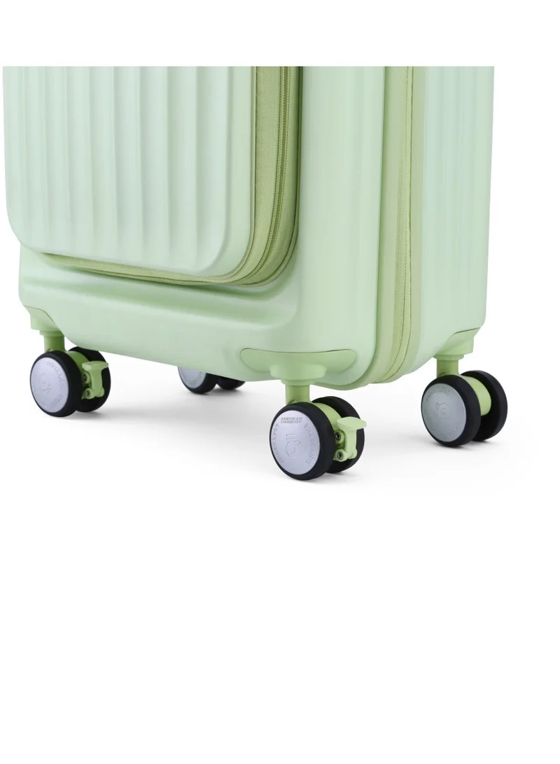AMERICAN TOURISTER Trento + Suitcase, Cabin Size 54 cm / 20 inch, 4 Spinner Wheels, Hard Top, Polycarbonate, Matcha|Lightweight|2 In 1 Optimov™ Shock Absorbing Wheels|Book Opening|Expandable|TSA Lock|Waterproof Section - 3 Years International Warranty
