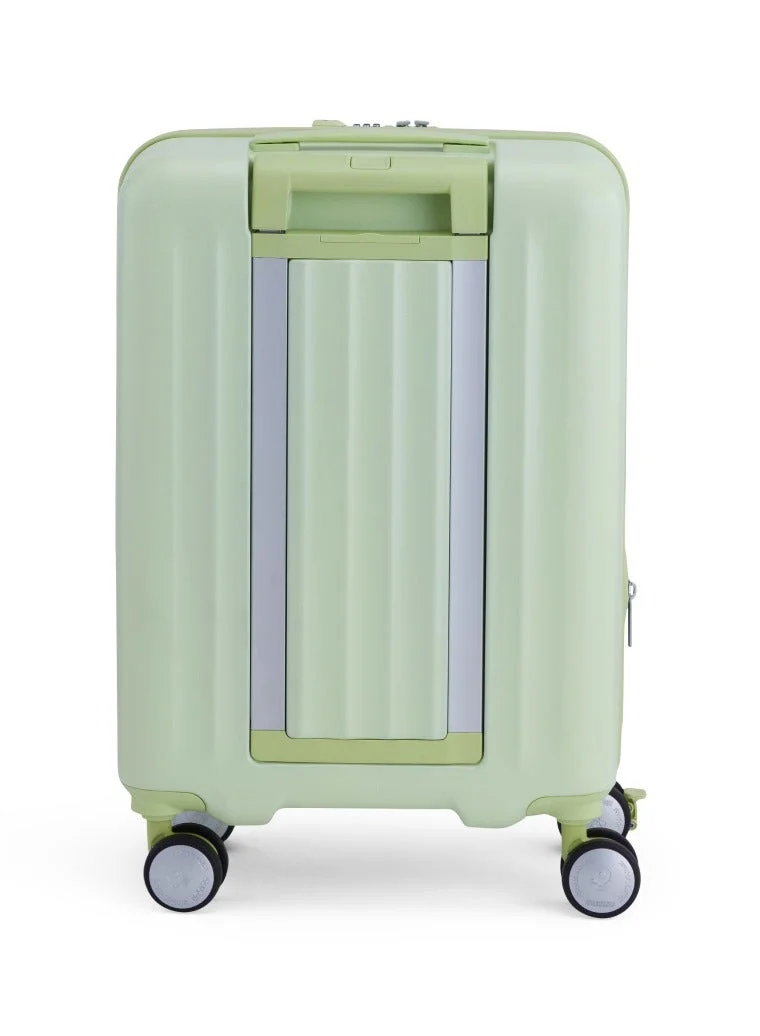 AMERICAN TOURISTER Trento + Suitcase, Cabin Size 54 cm / 20 inch, 4 Spinner Wheels, Hard Top, Polycarbonate, Matcha|Lightweight|2 In 1 Optimov™ Shock Absorbing Wheels|Book Opening|Expandable|TSA Lock|Waterproof Section - 3 Years International Warranty