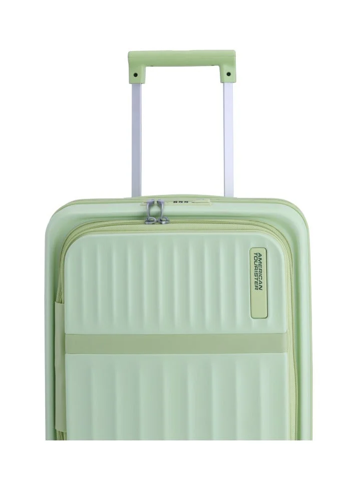 AMERICAN TOURISTER Trento + Suitcase, Cabin Size 54 cm / 20 inch, 4 Spinner Wheels, Hard Top, Polycarbonate, Matcha|Lightweight|2 In 1 Optimov™ Shock Absorbing Wheels|Book Opening|Expandable|TSA Lock|Waterproof Section - 3 Years International Warranty