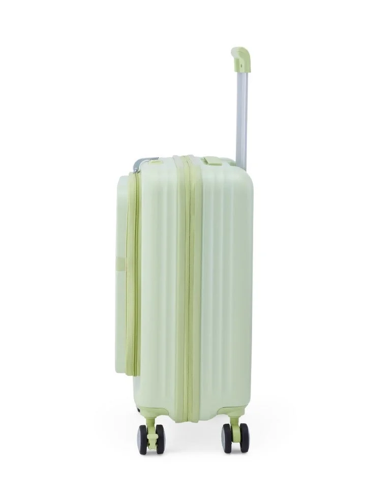 AMERICAN TOURISTER Trento + Suitcase, Cabin Size 54 cm / 20 inch, 4 Spinner Wheels, Hard Top, Polycarbonate, Matcha|Lightweight|2 In 1 Optimov™ Shock Absorbing Wheels|Book Opening|Expandable|TSA Lock|Waterproof Section - 3 Years International Warranty