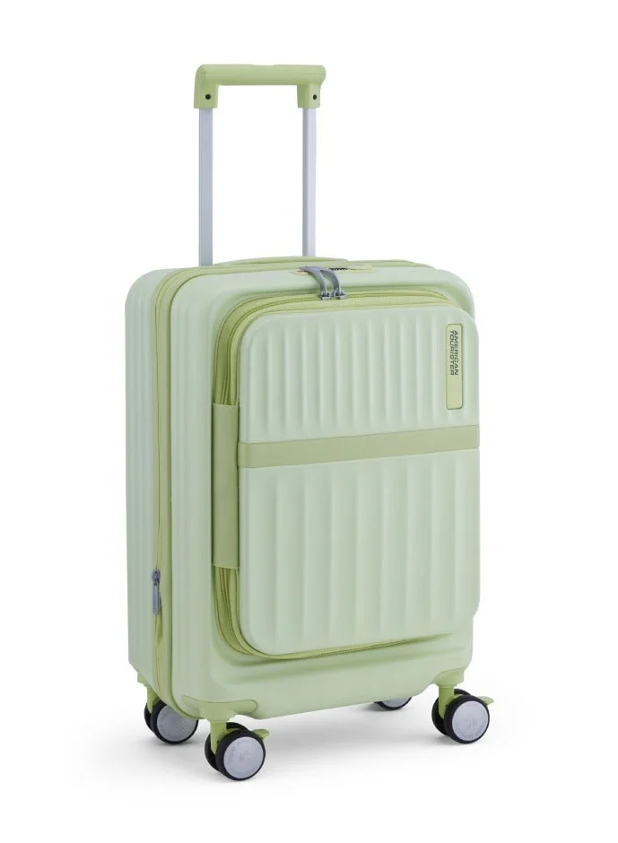 AMERICAN TOURISTER Trento + Suitcase, Cabin Size 54 cm / 20 inch, 4 Spinner Wheels, Hard Top, Polycarbonate, Matcha|Lightweight|2 In 1 Optimov™ Shock Absorbing Wheels|Book Opening|Expandable|TSA Lock|Waterproof Section - 3 Years International Warranty
