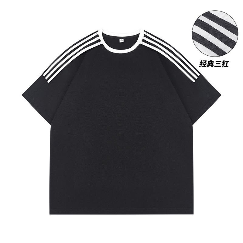 Hooded T-Shirt Men'S Short-Sleeved Solid Color Sports Summer Sports Trendy Ins Hooded Hip-Hop Half-Sleeved T-Shirt Trendy Brand Men'S Wear - Image 4