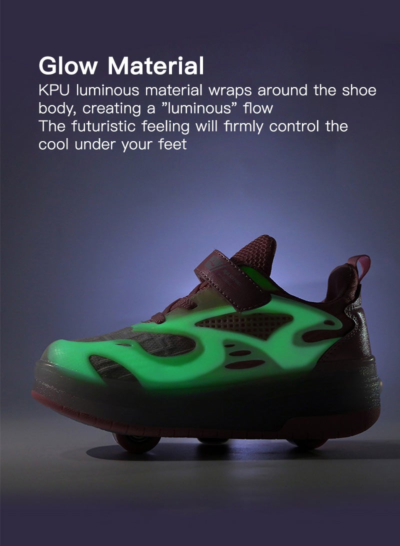 Sharpdo Kids Roller Skates Light up Shoes with Double Wheel Shoes LED USB Charging Roller Sneakers for Girls Boys Best Gift  - Image 2