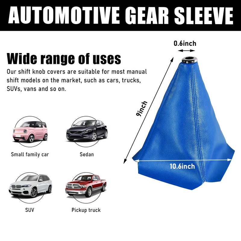 Ohleats Car Shift Knob Dust Cover Automotive Shifter Boot Sleeve Replacement ManualAutomatic Gear Shift Cover for Most Car Truck SUV Universal Interior Car Accessories Blue - Image 4