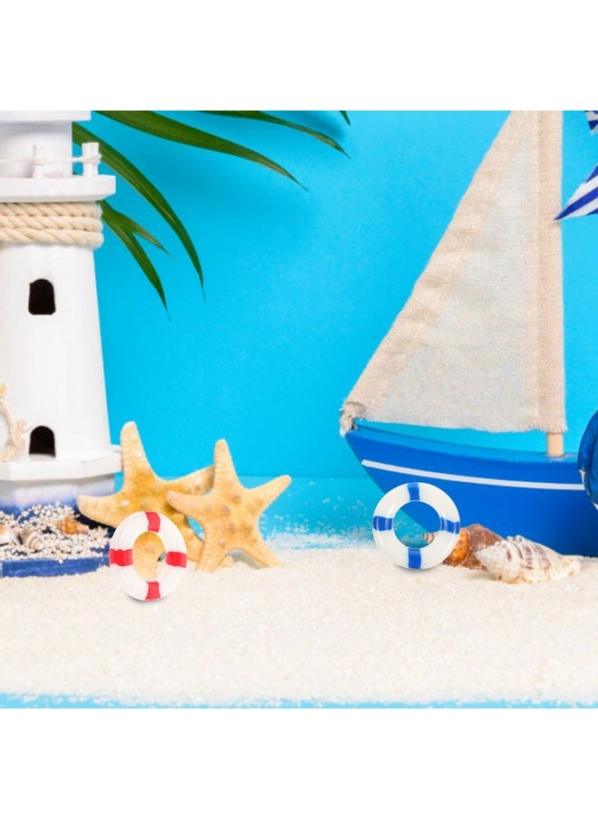 BESTOYARD BESTOYARD 50pcs Micro Landscape Life Ring Mini Nautical Buoy Miniature Lifebuoy The Mediterranean Beach Figurines Miniature Life Ring Coastal for Flowers Wedding Baby Decor  - Image 2