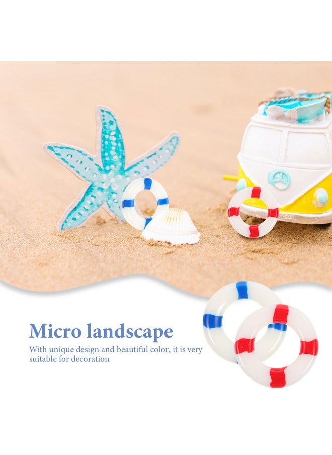BESTOYARD BESTOYARD 50pcs Micro Landscape Life Ring Mini Nautical Buoy Miniature Lifebuoy The Mediterranean Beach Figurines Miniature Life Ring Coastal for Flowers Wedding Baby Decor  - Image 5